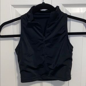black cropped tank
